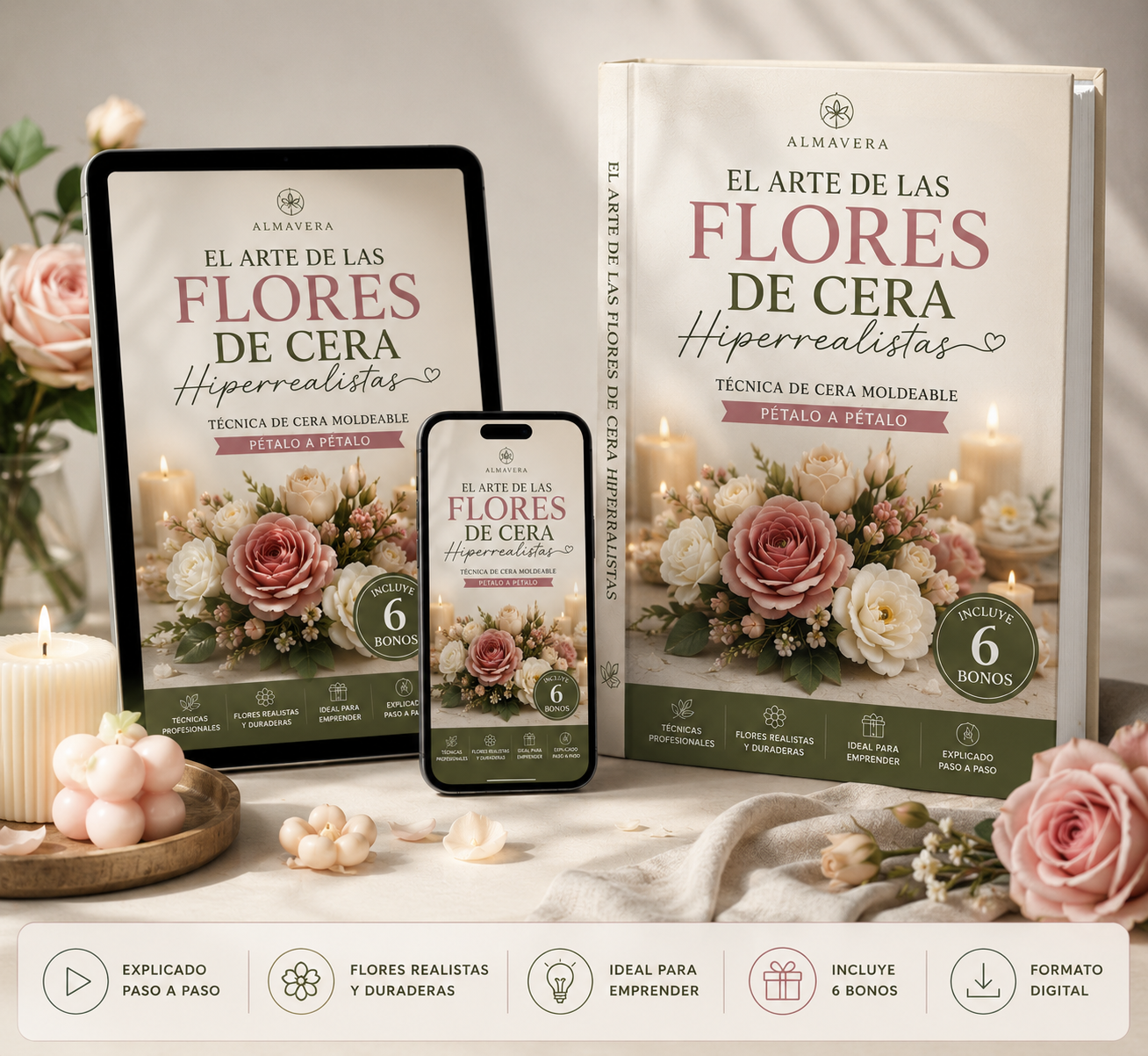 El Arte de las Flores de Cera Aprendé la Técnica de Cera Moldeable Pétalo a Pétalo